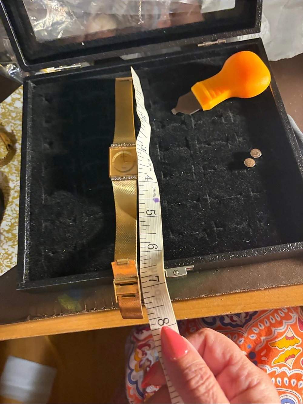 VTG Armitron Gold plated Square Dial Dress Watch